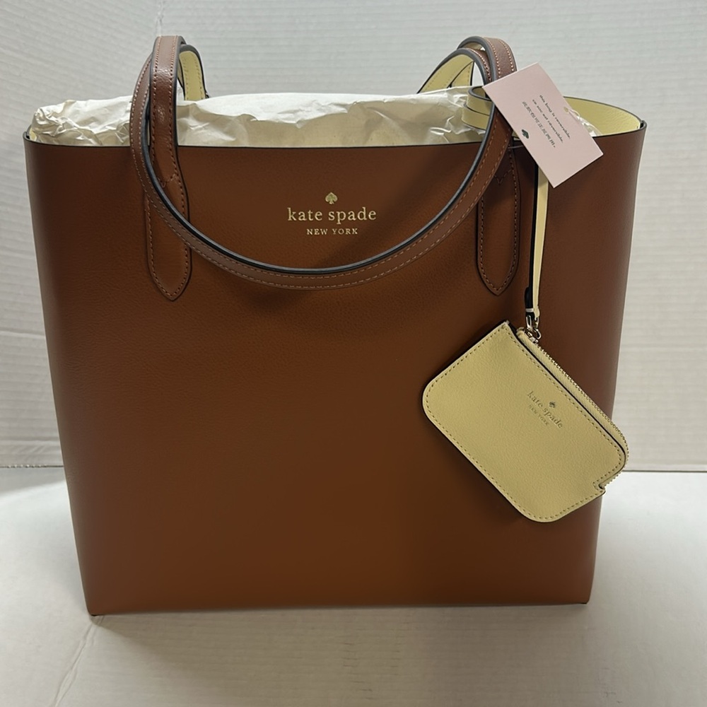 Kate Spade Brown and Cream Leather Reversible Tote in Warm Ginger - Picture 5 of 17